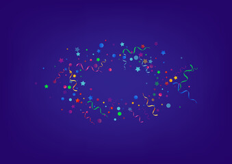 Bright Spiral Flying Vector Blue Background. 