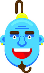 Flat Genie Face Vector, illustration.
