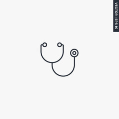 Medical stethoscope, linear style sign for mobile concept and web design