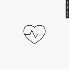Palpitation, health, linear style sign for mobile concept and web design