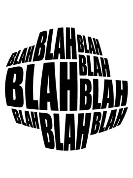 Logo Blah Aufgeblasen Spruch Gespräch konversation reden quasseln 