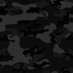 Camouflage black vector background street style for printing clothes, fabric.