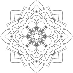 Easy Mandala coloring book simple and basic for beginners, seniors and children. Set of Mehndi flower pattern for Henna drawing and tattoo. Decoration in ethnic oriental, Indian style.