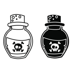 Magic potion icon vector set. alchemy illustration sign collection. Halloween symbol.