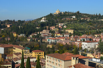 Fototapeta na wymiar Panoramic view of Verona on a sunny day.