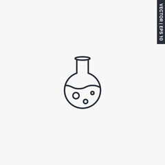 Flask, Laboratory glassware instruments, linear style sign for mobile concept and web design