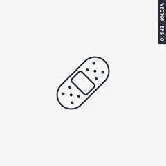 Medical plaster, linear style sign for mobile concept and web design