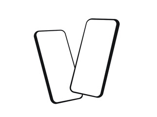 Realistic smartphone mockup, smartphones vector 3D template illustration.