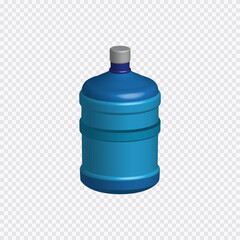 Set of empty plastic water bottles. 3d vector
