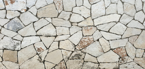 Closeup of dry stone wall as background