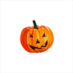 Halloween pumpkin isolated on white background. Vector illustration