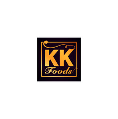 KK foods logo with golden color.