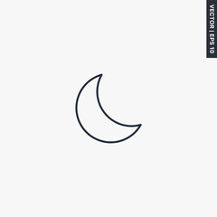 Moon, night, linear style sign for mobile concept and web design