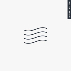 Wave, marine, linear style sign for mobile concept and web design