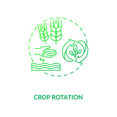 Crop rotation concept icon. Organic farming industry principles. Growing different vegetables types. Gardening idea thin line illustration. Vector isolated outline RGB color drawing