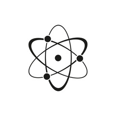 The icon of the atom. Simple vector illustration on a white background