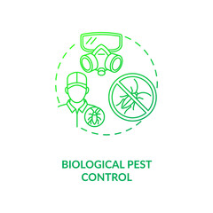 Biological pest control concept icon. Organic farming principles. Protecting organic plants fields. Gardening idea thin line illustration. Vector isolated outline RGB color drawing