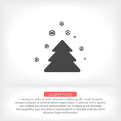 Christmas tree vector icon , lorem ipsum Flat design