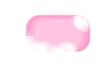 Bar of soap..Realistic vector illustration.Shampoo bubbles texture.