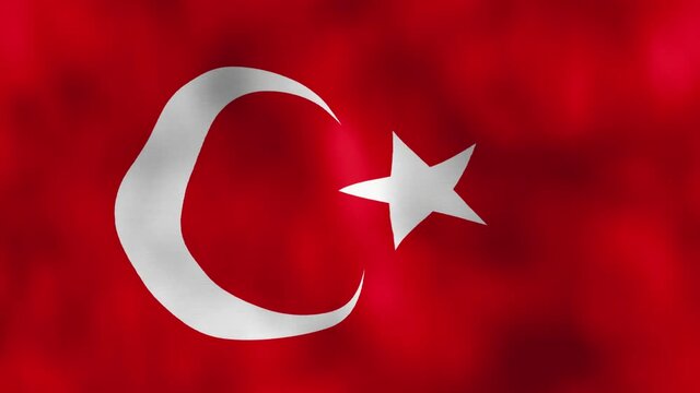 National Turkey red flag waving cgi animation waves