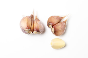 garlic on a white background