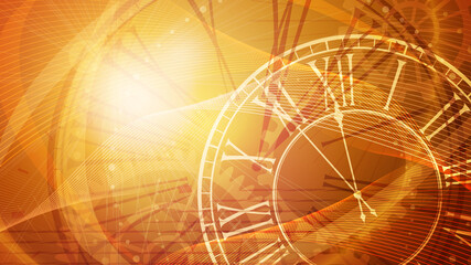 時計の背景イラスト_期限が迫る_イメージ_16:9