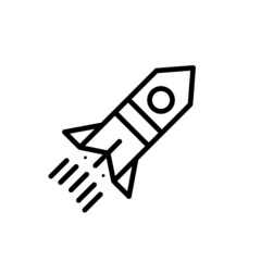 rocket line icon