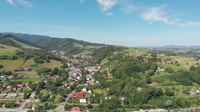 Village Rytro and Sucha Struga in summer