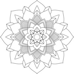 Easy Mandala coloring book simple and basic for beginners, seniors and children. Set of Mehndi flower pattern for Henna drawing and tattoo. Decoration in ethnic oriental, Indian style.