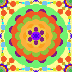 Seamless, Vector Abstract Image of Circles and Spheres On a Yellow-Green Background. Application in Design Possible