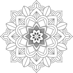 Easy Mandala coloring book simple and basic for beginners, seniors and children. Set of Mehndi flower pattern for Henna drawing and tattoo. Decoration in ethnic oriental, Indian style.