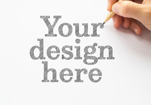 Hand Drawing on Paper Mockup