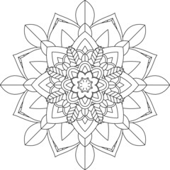 Easy Mandala coloring book simple and basic for beginners, seniors and children. Set of Mehndi flower pattern for Henna drawing and tattoo. Decoration in ethnic oriental, Indian style.