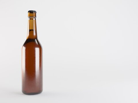 Beer Bottle Mockup Template 3D Illustration