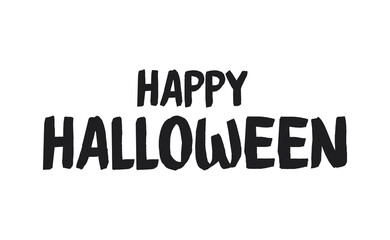 Happy Halloween text banner, vector illustration.