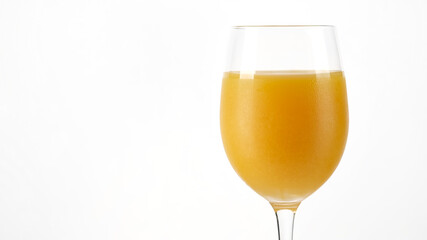 orange fresh in glass isolated on white background. place for text
