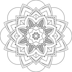 Easy Mandala coloring book simple and basic for beginners, seniors and children. Set of Mehndi flower pattern for Henna drawing and tattoo. Decoration in ethnic oriental, Indian style.