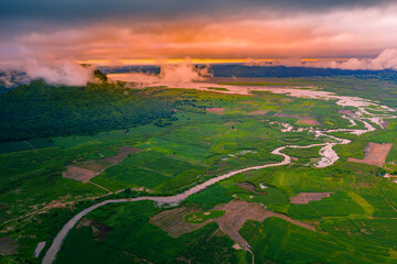 Jom thong mountain viewpoint or Fuji Thailand and Moon river on Nakhon Ratchasima province, Thailand.