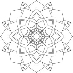 Easy Mandala coloring book simple and basic for beginners, seniors and children. Set of Mehndi flower pattern for Henna drawing and tattoo. Decoration in ethnic oriental, Indian style.