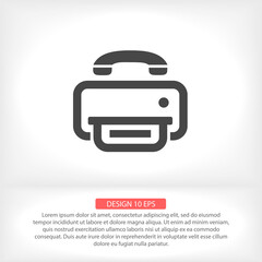 Printer  vector icon  , lorem ipsum Flat design