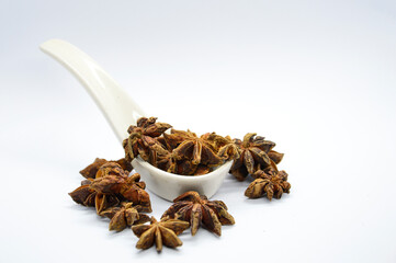 Spices on a white background