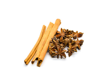 Spices on a white background