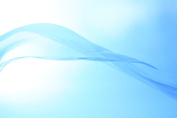 揺れる布、青色