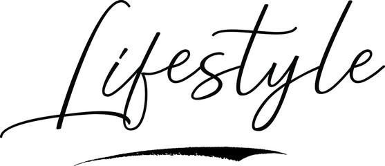 Lifestyle Cursive Calligraphy Text Black Color Text On White Background