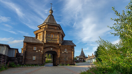 Wooden Orthodox Cathedral in Murmansk, Russia, August 2020