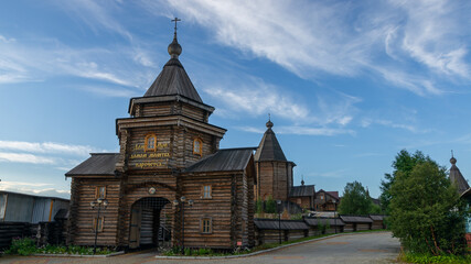 Wooden Orthodox Cathedral in Murmansk, Russia, August 2020