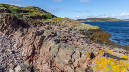 The coast of the Barents sea, Teriberka, August 2020, Russia