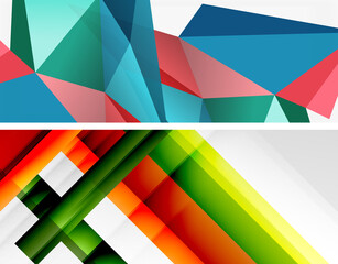 Set of modern geometric shapes abstract backgrounds. Vector illustrations for covers, banners, flyers and posters and other