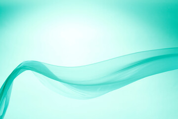 揺れる布、グリーン