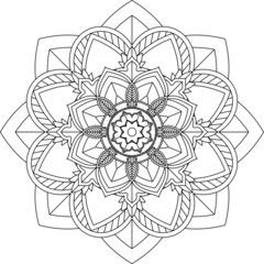 Easy Mandala coloring book simple and basic for beginners, seniors and children. Set of Mehndi flower pattern for Henna drawing and tattoo. Decoration in ethnic oriental, Indian style.